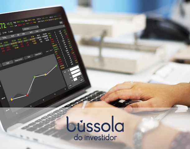 Imagem de computador com gráficos de possível IPO na tela